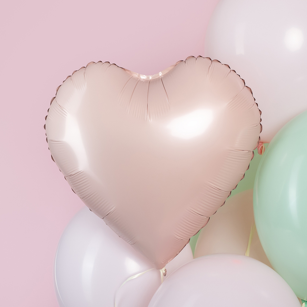 Сердце 18" Пыльная роза К