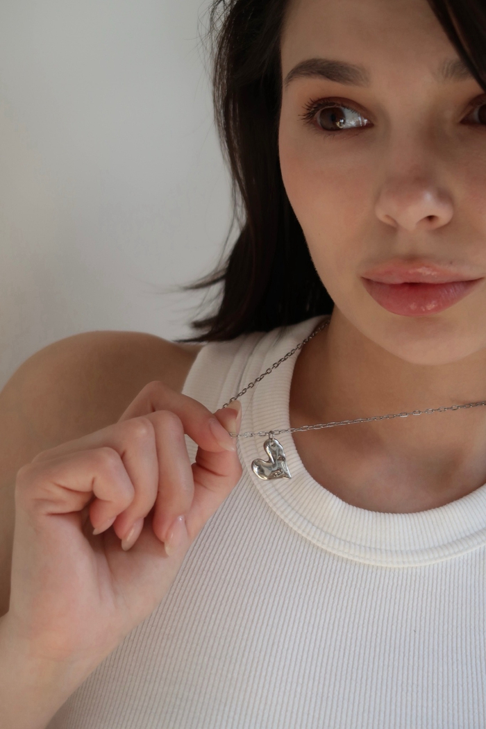 Цепочка РИФЛЕНОЕ СЕРДЦЕ