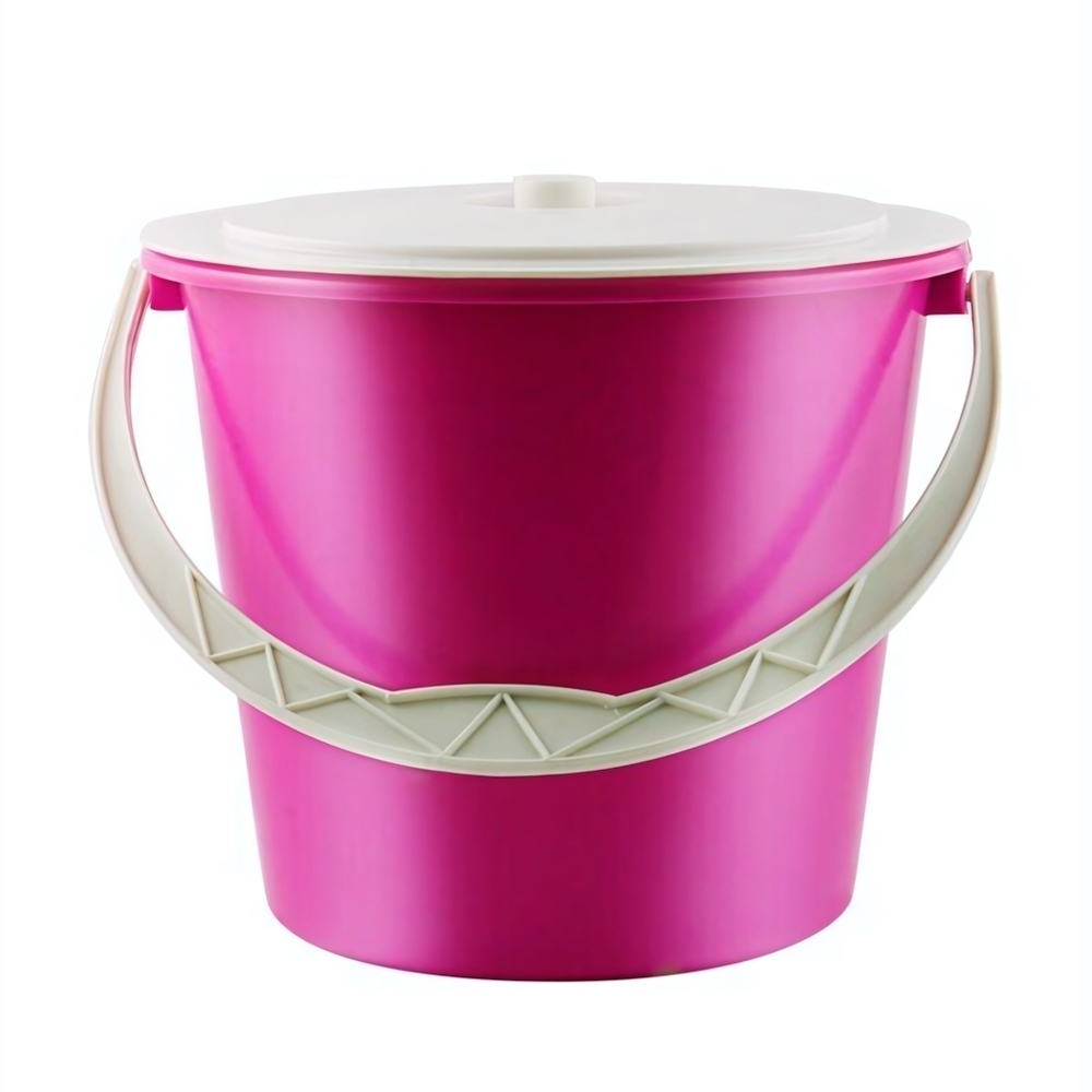 Ведро 10 л Дачное с крышкой (цветное) - Н