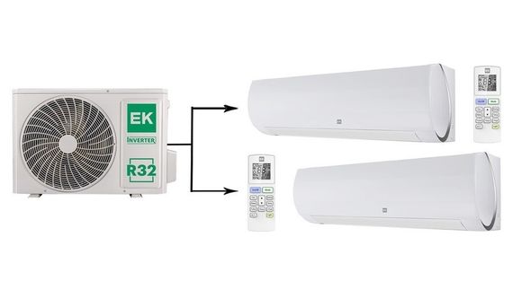 Мульти сплит-система на 2 комнаты Euroklimat Futura EKSF-25HNSх2/EKOG-50HIS2