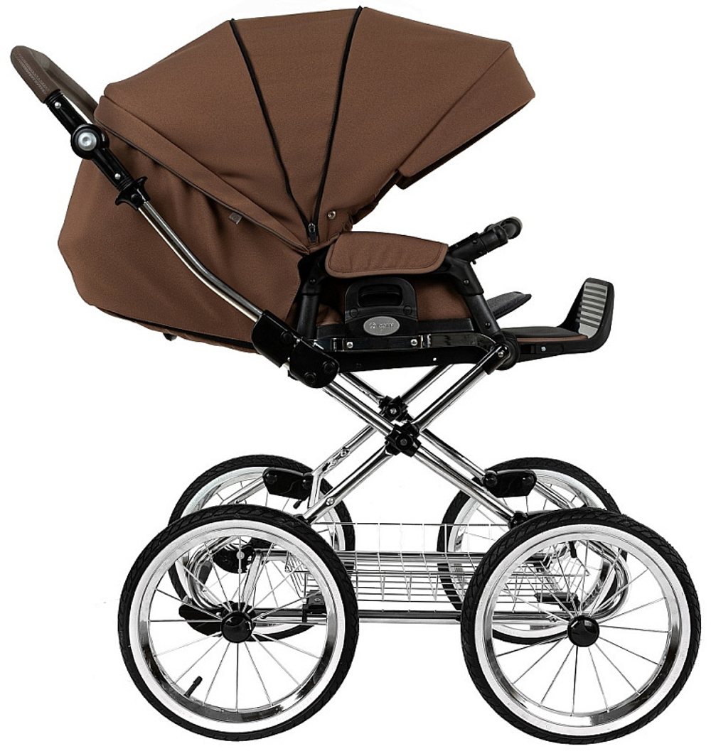 Детская коляска Roan Bass Next Classic d14 2.0 2 в 1 BSNC/91/2 Mocha Mousse/Black/руч.Cappuccino
