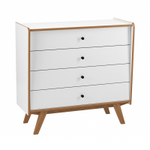 Комод «Винтаж» четыре ящика белый лак/браун