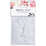 Резинка для волос 3х22 см, скранч, белый, MONTE VITA, 457121