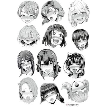 Наклейка Ahegao 01, Ахегао 01, A5