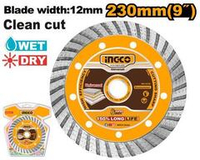 Диск алмазный сегментированный 230х10х3х22мм INGCO DMD032301 INDUSTRIAL