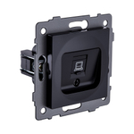 Розетка Ethernet RJ45 Cat.5, черный Kollinger REA-016BK для Aspekt, Eleganz, Reflex