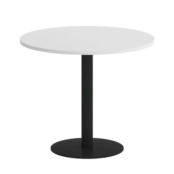 Onix Direct Стол круглый O.SPRG-1 Белый Бриллиант/Металл Черный 900*900*750