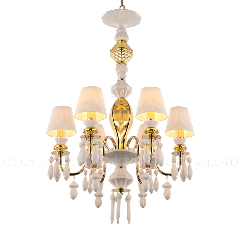 Люстра Cloyd LOTTIE-B C6 / Ø56 см- бел.-золотая керамика (арт.11211)