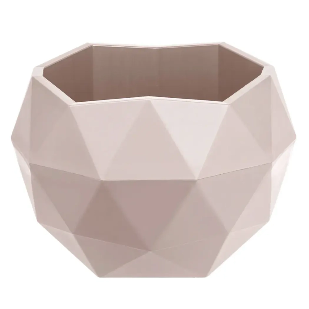 Кашпо для цветов пластиковое 2,5л d-21,8см «Топаз» Пудровый