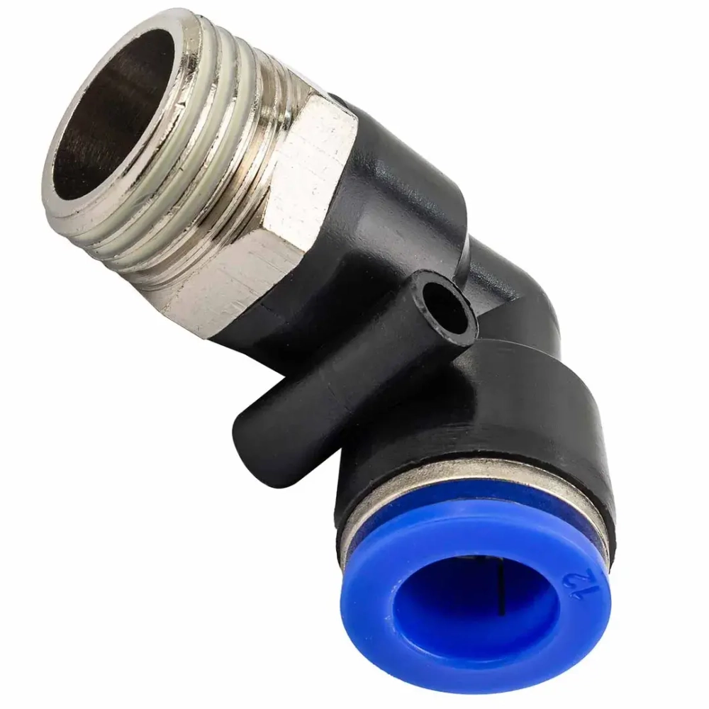 Фитинг угловой для пластиковых трубок 12мм с наружной резьбой 1/2'' Forsage F-SPL12-04