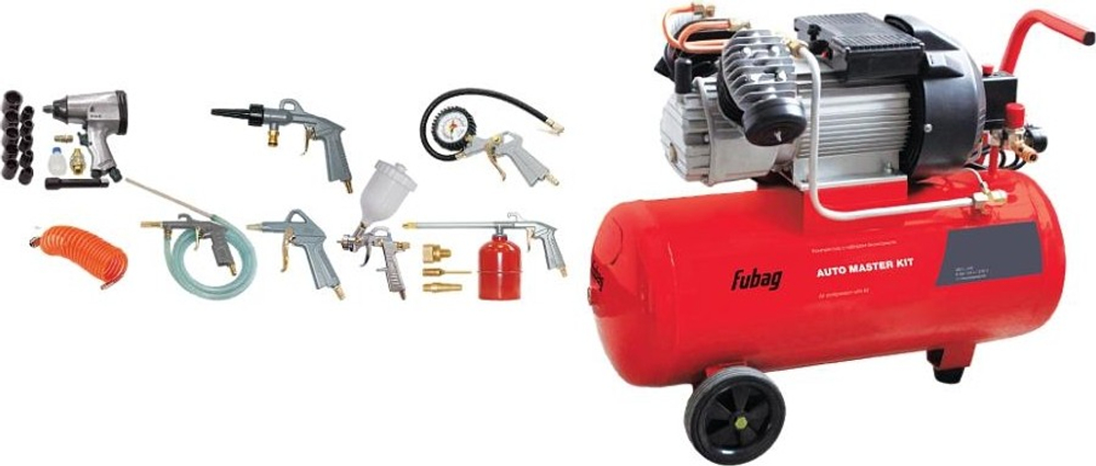 Компрессор поршневой FUBAG AUTO MASTER KIT + набор из 10 предметов 45681953