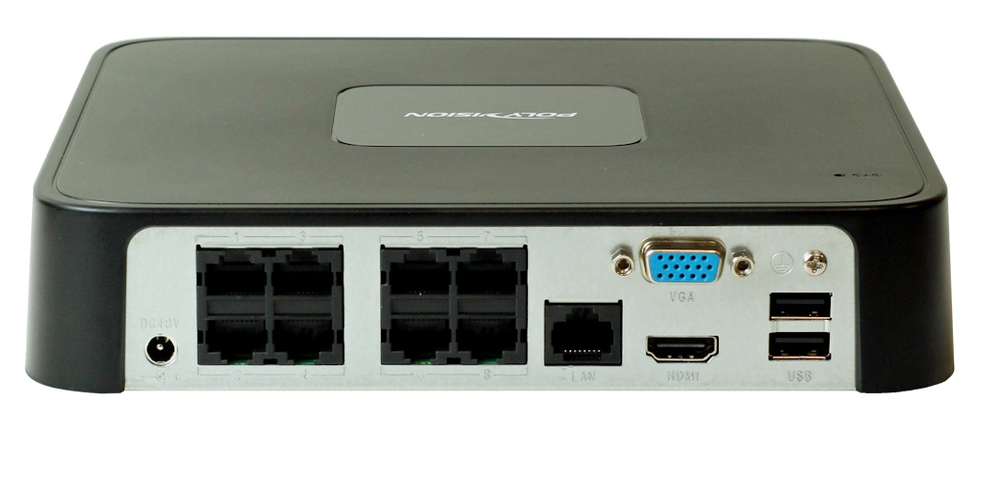 PVNR-75-8E1P IP видеорегистратор NVR, 8 каналов, PoE