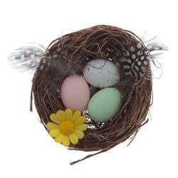 GAEM Изделие декоративное (вставка) "Гнездо пасхальное" (8*7*3) (блок 12 шт), L7 W7,5 H22 см, 2в.