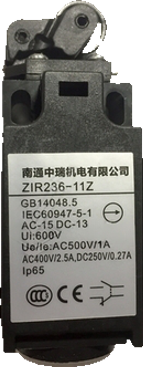 Выключатель концевой ZIR 236-11Z с рычагом и роликом 1НО+1НЗ несамовозвратный