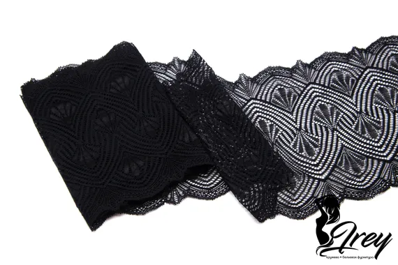 273 ОПТ Кружево эластичное 18 см, Италия, черный