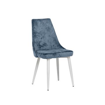 Стул Leset Эби Люкс Каркас Белый, велюр Crash LUX 16 ниагара