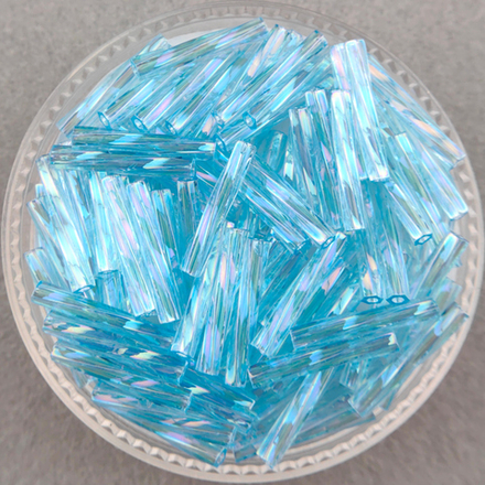 Стеклярус Miyuki Twisted Bugle, цвет #0260 (вода, прозрачный радужный)