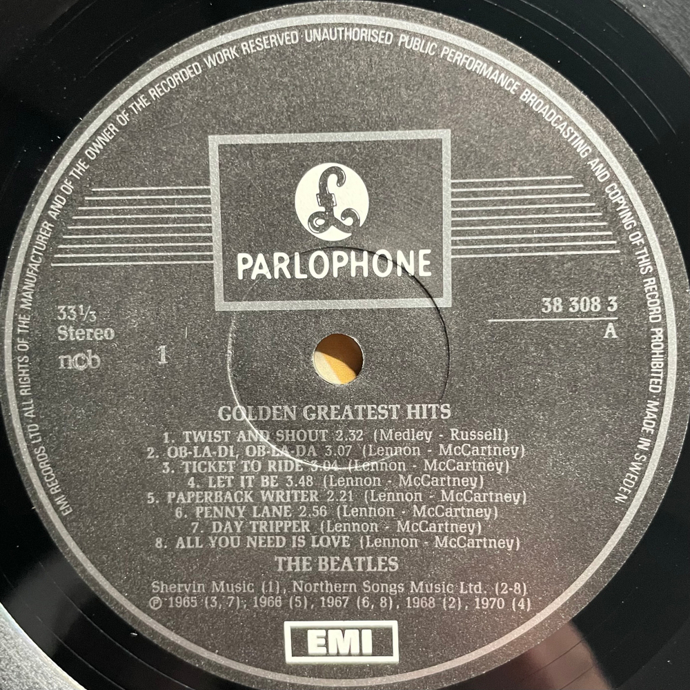 The Beatles ‎– Golden Greatest Hits (Швеция 1979г.)