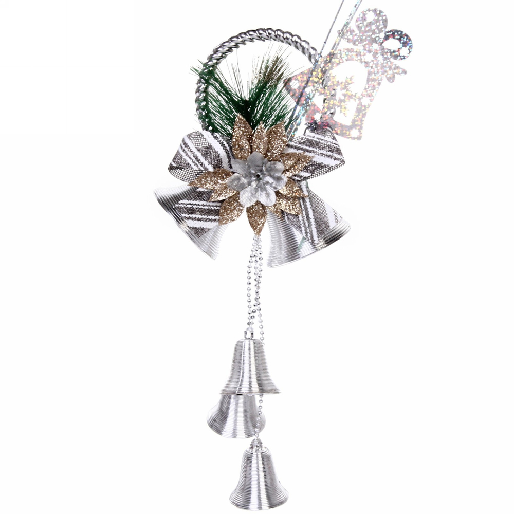 Украшение новогоднее «Колокольчик сверкающий» 33 см, серебро
