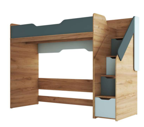 Комплект-5 RICH (КР-001+ШК-002) Дуб Крафт золотой / Кенди U9114 (УД) / Сумеречный голубой