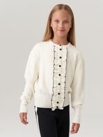 Кардиган школьный для девочки AT585 молочный
