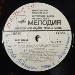 Винтажная виниловая пластинка LP Сборник Владимир Комаров Это Ты, Наша Молодость (СССР 1982) (Толкунова, Кобзон, Рузавина)