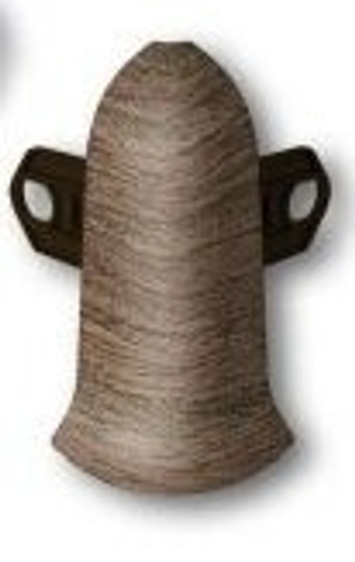 Угол наружный (внешний) с крепежом для плинтуса 70мм "Идеал Классик", 291 Орех