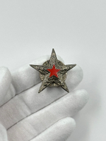 Накладка на пуговицу Звезда с красной эмалью