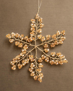 ZARA HOME ЕЛОЧНОЕ УКРАШЕНИЕ «ЦВЕТЫ» ИЗ БУСИН, КАРАМЕЛЬНЫЙ