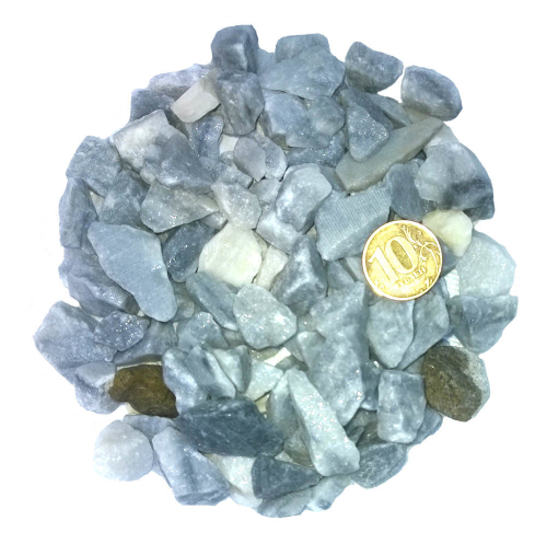 Грунт мрамор, Биодизайн (серо-голубой) фр 10-20 мм 5,8 кг, 4л.