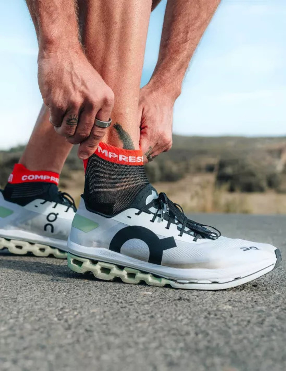 Носки V4 Run Low Black/Core Red