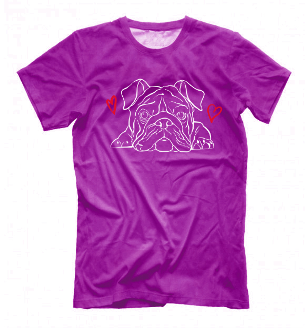 Футболка двусторонняя "Английский бульдог - любовь"