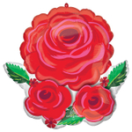 Шар Фольгированный Розы алое сияние сатин (Красный)