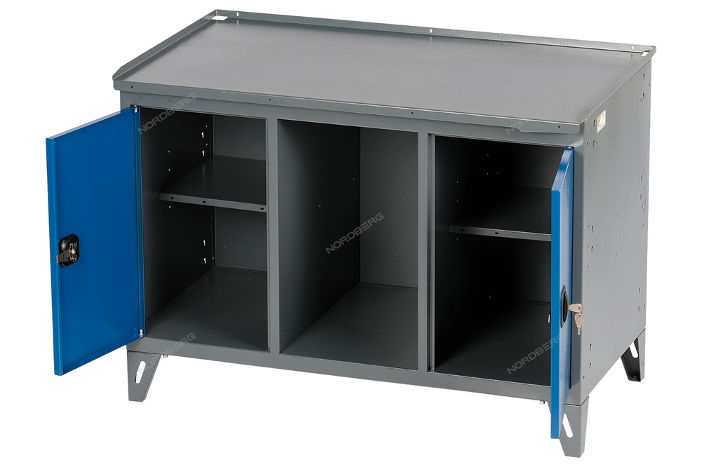 NORDBERG (NW302) Верстак слесарный 3-х тумбовый, 2 створки