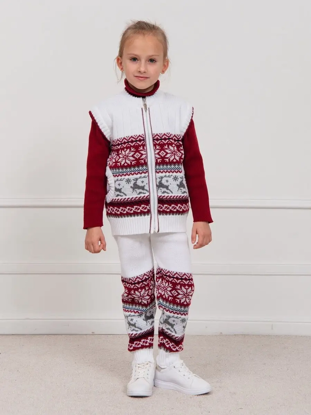 Жилет вязаный на молнии