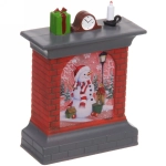 Сувенир с подсветкой «Камин со снеговичком» 10,5*8 см