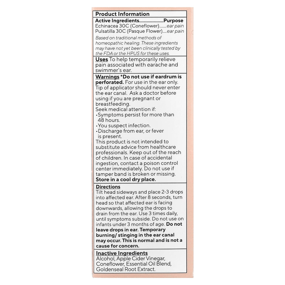 Marie Originals, Биоактивные капли от боли в ушах, 14 мл (0,5 жидк. Унции)