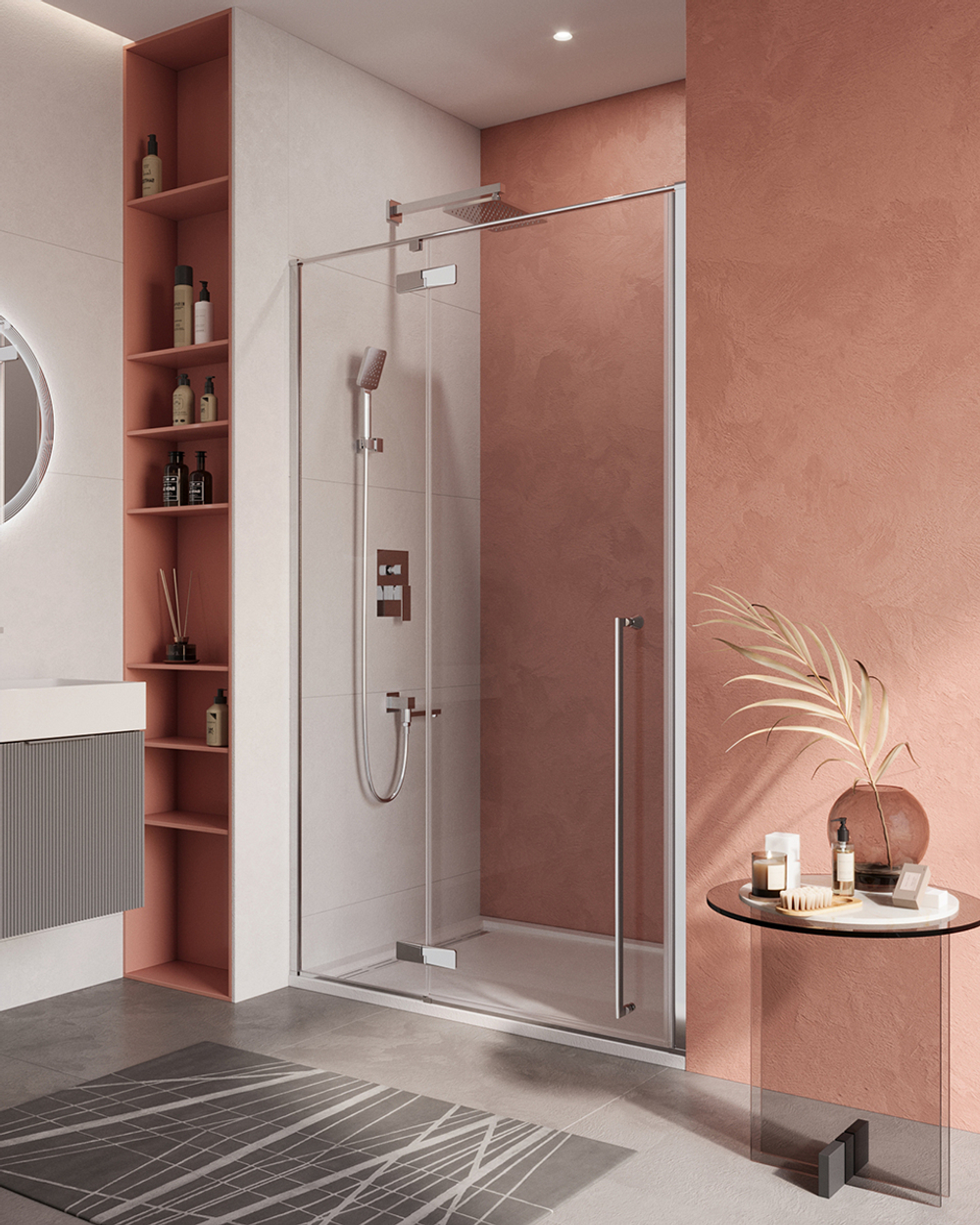 Душевая дверь Cezares LINER-B-12-120-C-Cr-L, 120х195, левосторонняя, профиль хром, стекло прозрачное