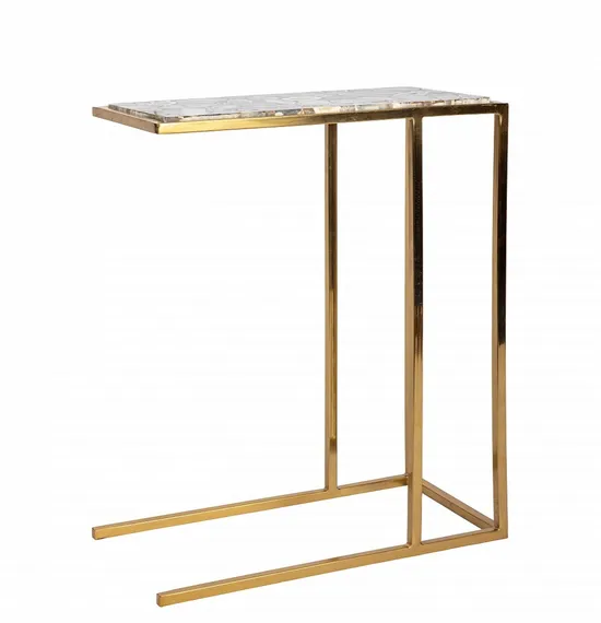 Кофейный столик Agate L, черный агат, золото