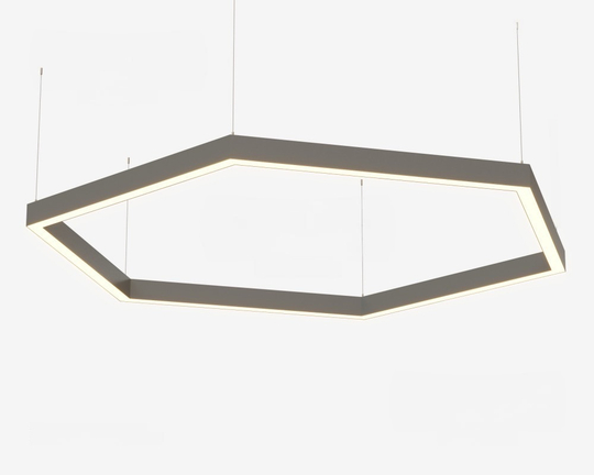 Подвесной LED светильник восьмиугольный LP85-ARENA8-750 158Вт (сегмент 1004 мм) 3000K 14536Лм серый 1973х1973х80мм DARKLUM