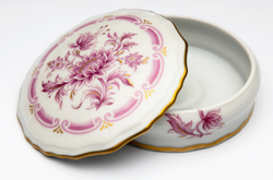 nan VALERIE4 A/012 ANEMONEШкатулка диам 11 Cre Art Белый / Розовый / Золотой