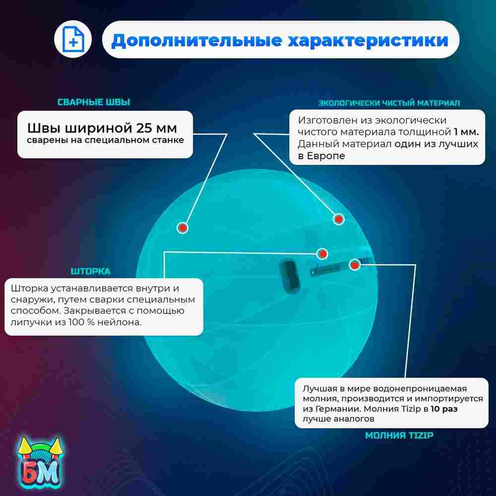 Аттракцион Водный шар ТПУ «Слеза» 1,8*1,8*1,8 м