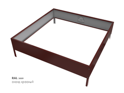 Клумба квадратная оцинкованная 1 ярус RAL 3009 Оксидно-красный
