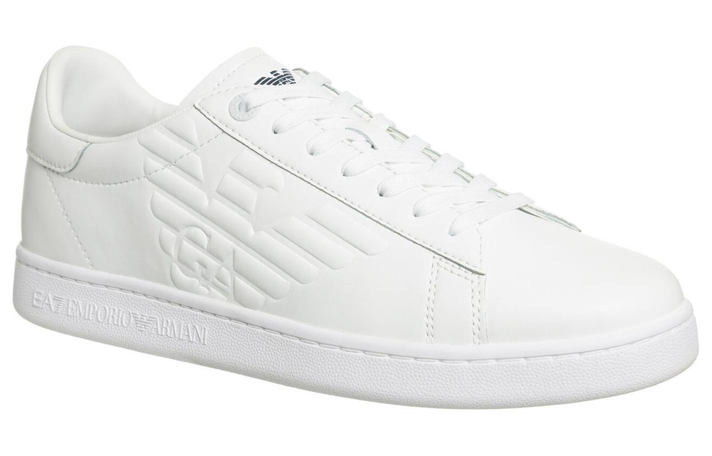 EMPORIO ARMANI Armani EA7 embossed LOGO fashion sneakers for men and women the same style white