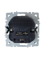BRITE Розетка 1-местная с заземлением с защитными шторками 16А с USB A+A 5В 2,1А РЮш10-1-БрШ шампань IEK