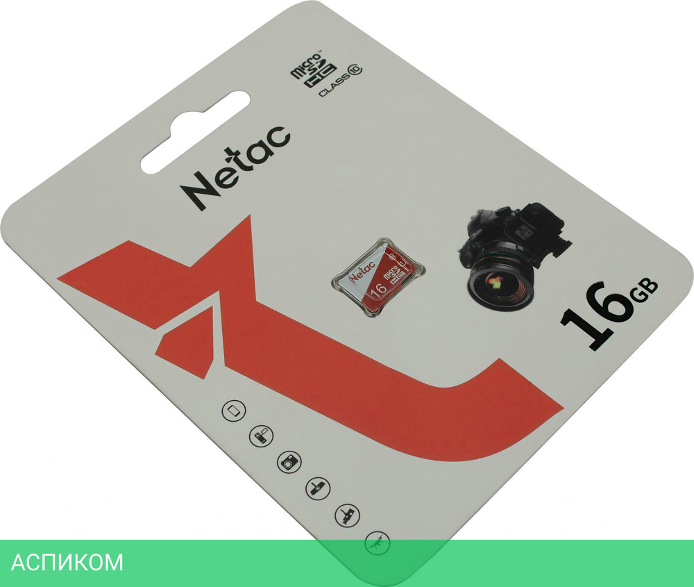 Карта памяти Netac P500 Eco MicroSDHC 16GB U1/C10 (NT02P500ECO-016G-S)