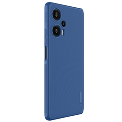 Противоударный чехол синего цвета от Nillkin для Xiaomi Redmi Note 12 Turbo и Poco F5, серия Super Frosted Shield Pro