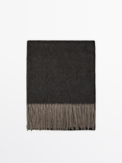 Massimo Dutti Шарф из двусторонней ткани, из 100% шерсти, коричневый