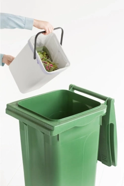 Brabantia Контейнер для мусора Sort & Go 12л Светло-серый