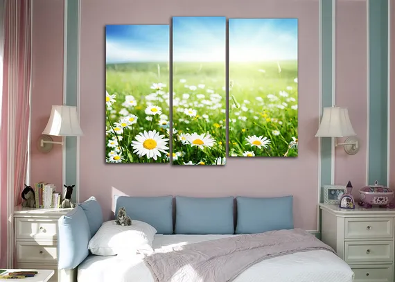 Модульная картина "Ромашковое поле"